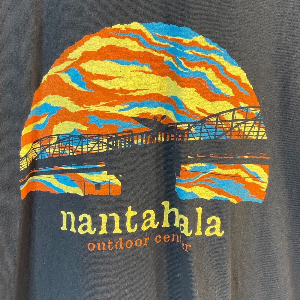 Nantahala Black Graphic T-Shirt Size Medium